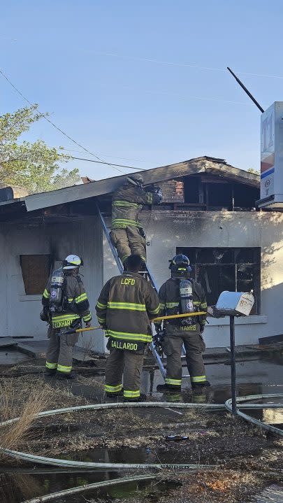 Las Cruces firefighters tackling fire. Photo courtesy to Las Cruces Fire Department