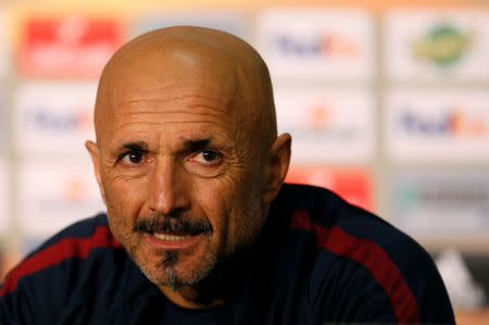 FILE PHOTO: Football Soccer - AS Roma news conference - UEFA Europa League - Stade de Lyon - Decines, France - 8/3/2017 - AS Roma's coach Luciano Spalletti attends a news conference. REUTERS/Robert Pratta/File Photo