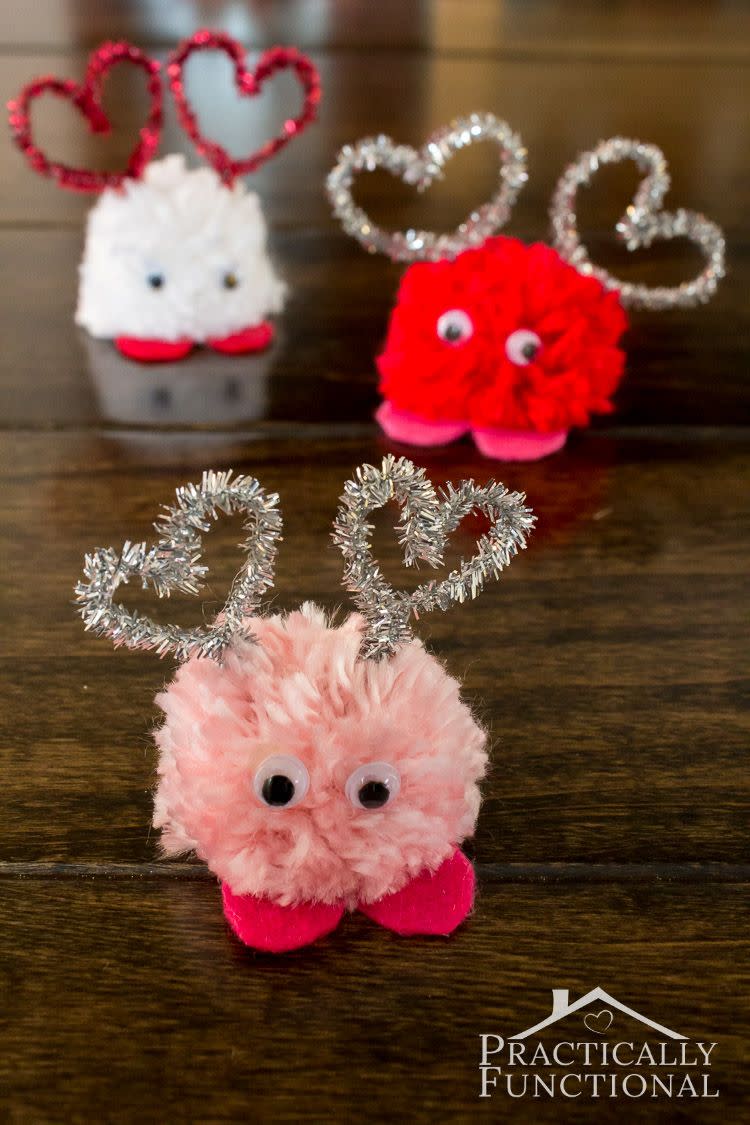 Valentine’s Day Pom Pom Monsters