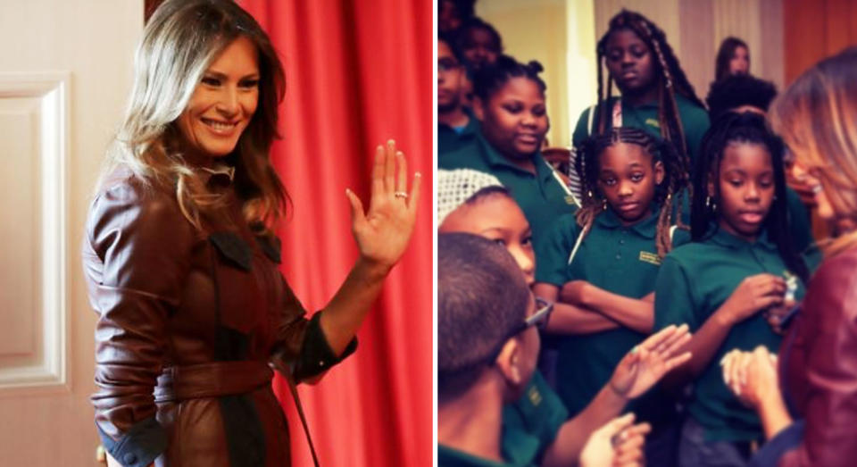 Melania Trump held a White House movie event for a group of secondary school students. (Photo: Getty Images)