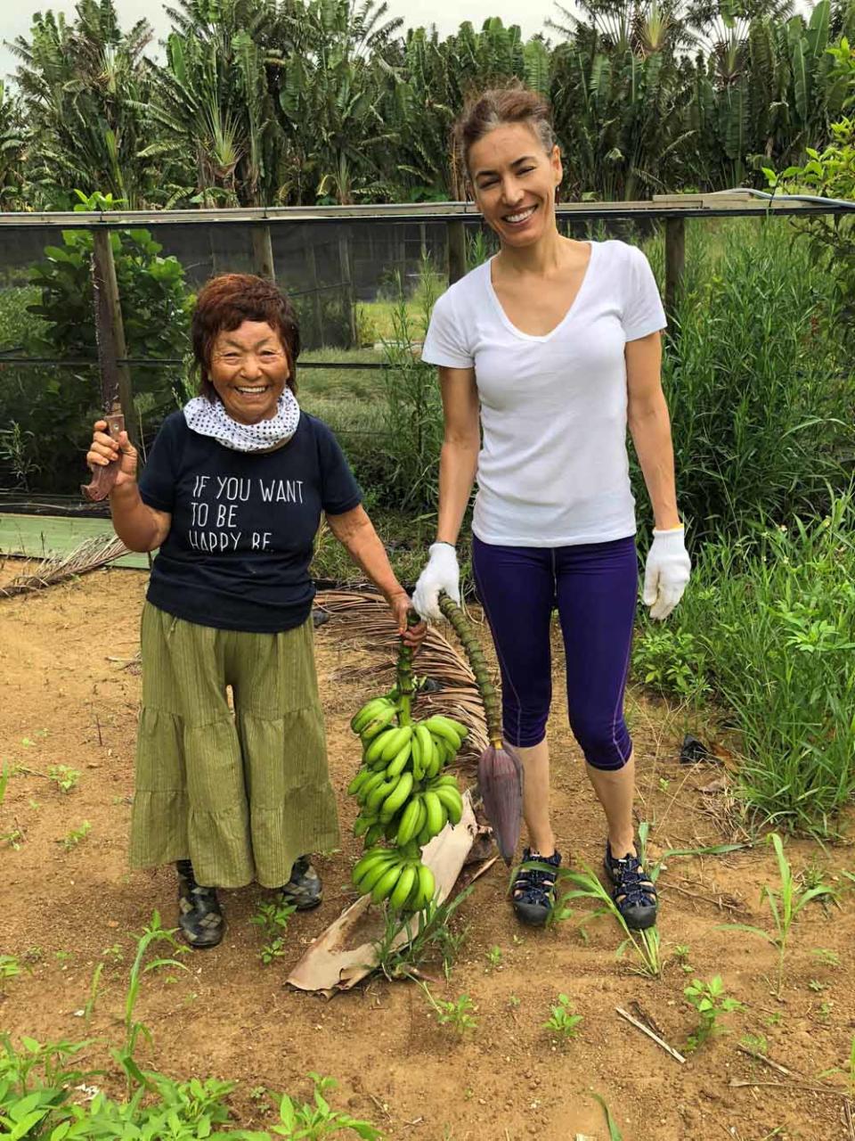 Galina and a friend in Okinawa. PA REAL LIFE