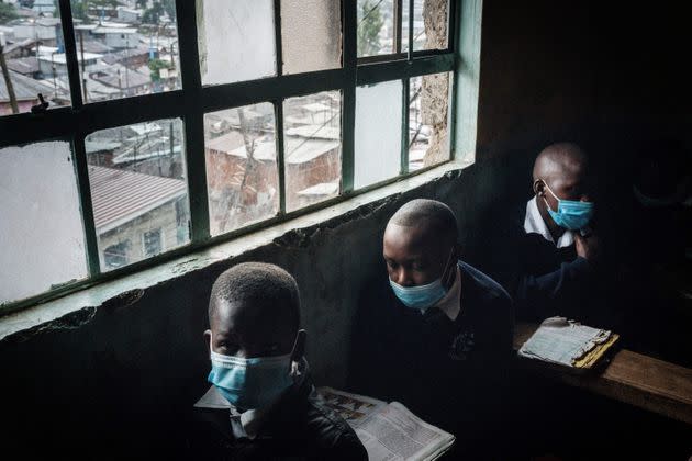 Students attend classes at the Miracle and Victory Children Centre, a private primary school for orphans in Kenya, in May 2021. (Photo: YASUYOSHI CHIBA via Getty Images)