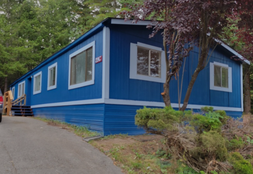 Robert Carlyle's home looks as good as new after the Blue Bills helped him with repairs so that his mobile home would meet the exterior appearance standards set by the new park owners.