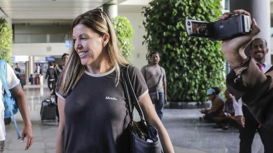 Mercedes Corby pictured smiling as she prepares for her sister to be released. Source: 7 News