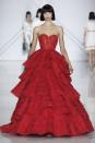 <p>This red dress would be sure to turn a few heads. [Photo: Ralph & Russo] </p>