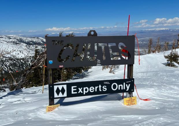 'The Chutes' sign was mostly buried. March 20th, 2023.<p>Matt Lorelli/Powder Magazine</p>