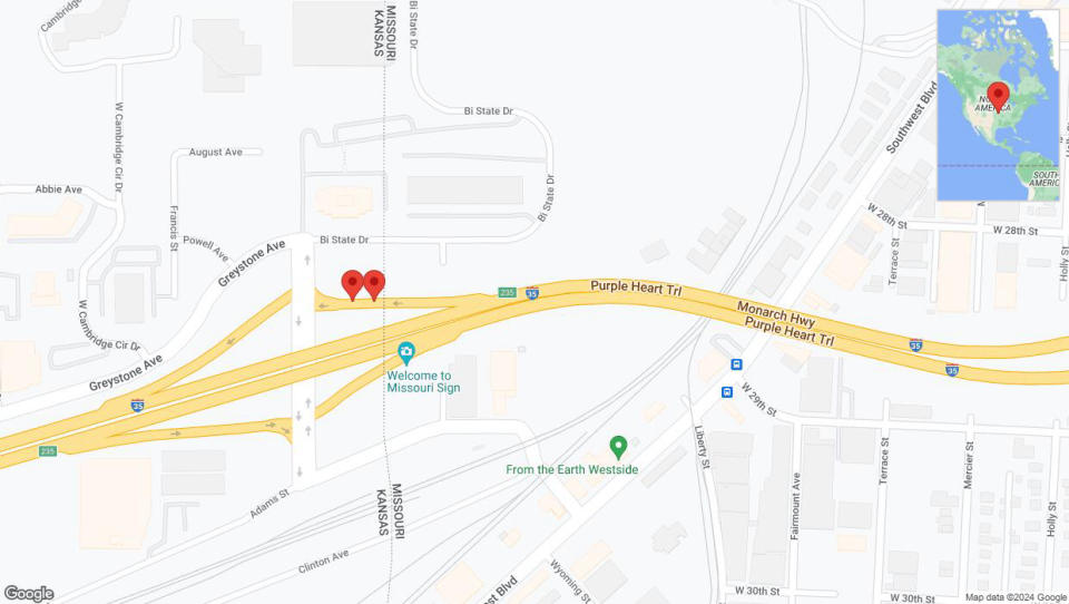 A detailed map that shows the affected road due to 'East Cambridge Circle Drive Richtung I-35 South' on January 8th at 5:23 p.m.