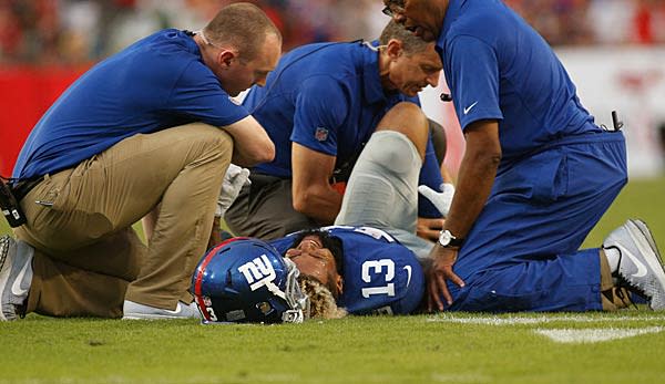 Odell Beckham, Jr. was carted off the field after suffering a leg injury.