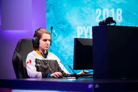 Sasha "Scarlett" Hostyn of Canada competes during the Intel Extreme Masters PyeongChang esports tournament in Gangneung, South Korea, February 7, 2018. Intel/Handout via REUTERS