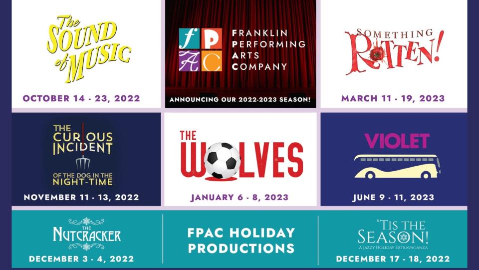 The Franklin Performing Arts center has announced its fall and holiday lineup of musicals.