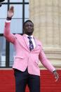 <p>Western Michigan’s Corey Davis arrives for the first round of the 2017 NFL football draft, Thursday, April 27, 2017, in Philadelphia. (AP Photo/Julio Cortez) </p>