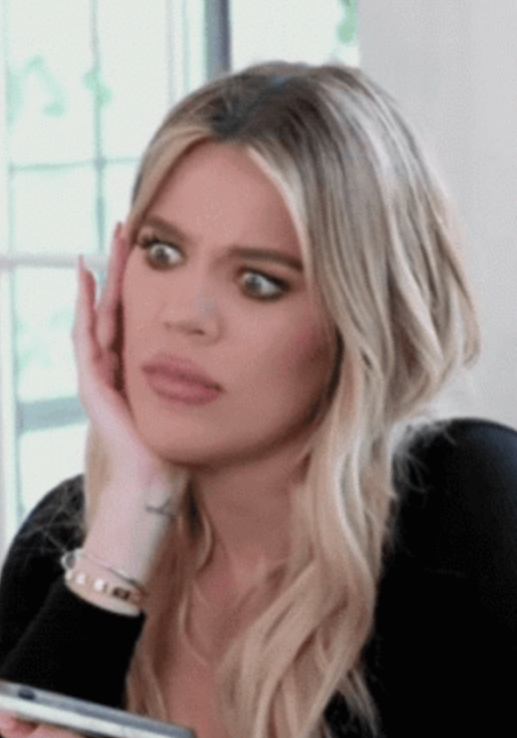 Khloe Kardashian looking shocked