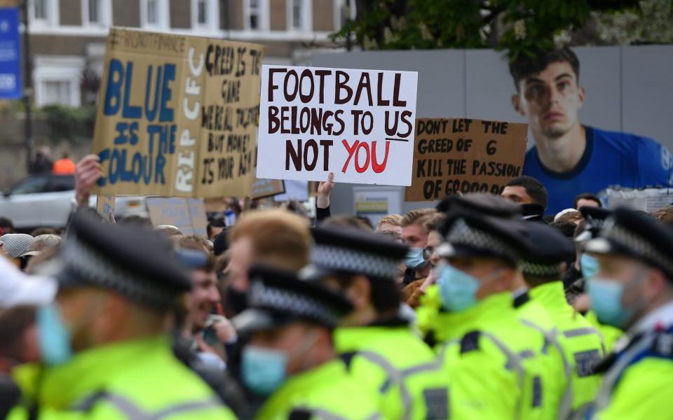 Football fans made their feelings on the breakaway clear - GETTY IMAGES