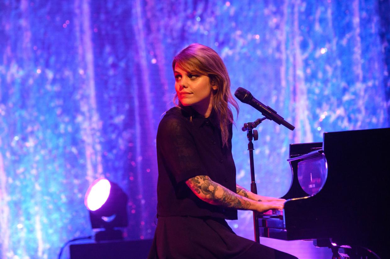 Canadian singer Beatrice Martin aka Coeur de Pirate performs on stage during the 35th edition of the Francofolies Music Festival, in La Rochelle, southwestern France, on July 12, 2019. (Photo by XAVIER LEOTY / AFP)        (Photo credit should read XAVIER LEOTY/AFP via Getty Images)