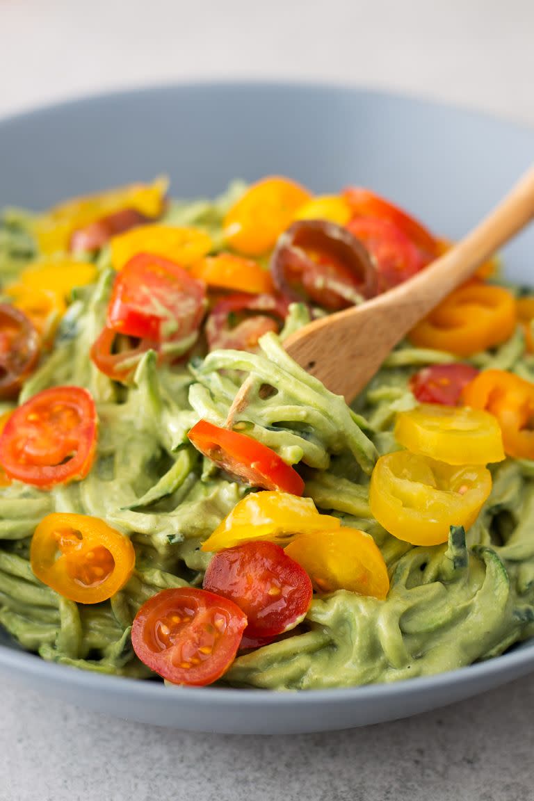 12) Zucchini Noodles with Avocado Sauce