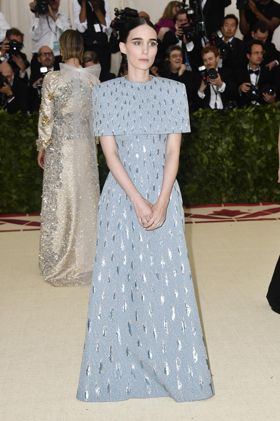 <p>Rooney Mara brightened up the red carpet in this baby blue Givenchy dress. Photo: Getty Images </p>