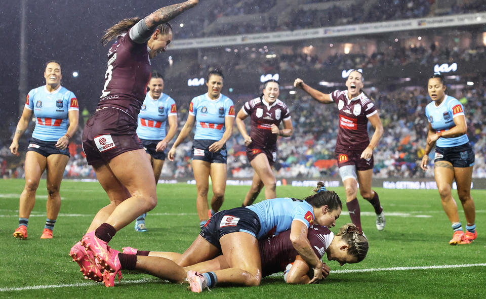 Queensland and NSW in Game II of the women's State of Origin series.