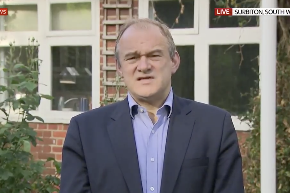 Lib Dem leader Ed Davey called for Dominic Cummings to go: Sky News