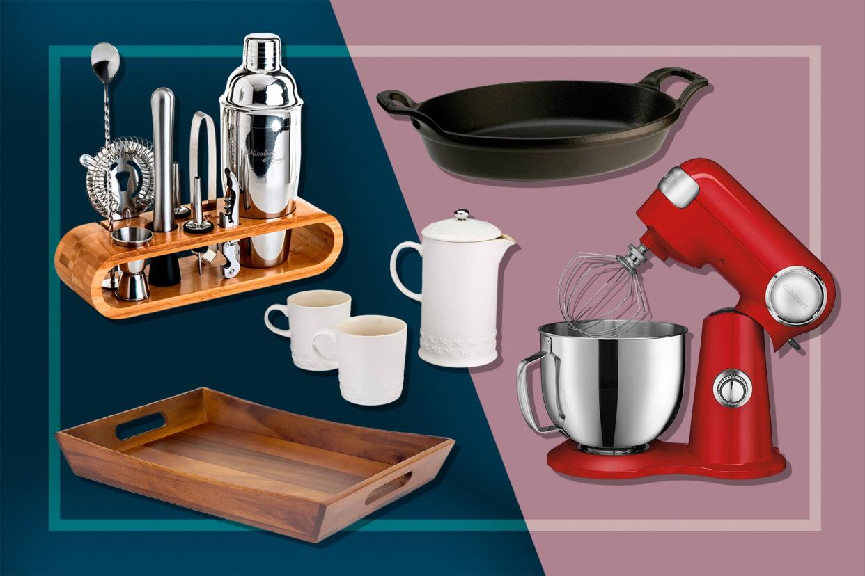 Valentine's Day Gifts: Serving tray, stand mixer, bar tools