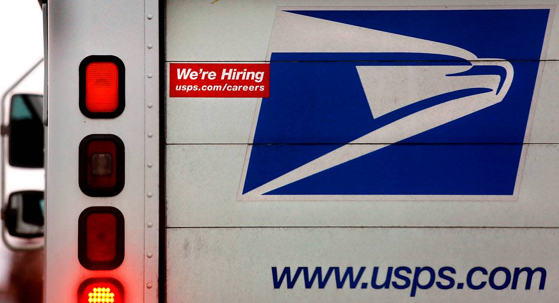 An apparent shortage of workers combined with an influx of packages and winter weather has appeared to have slowed down delivery for the United States Postal Service. The delivery vehicles advertise the agency is hiring and where to look online for jobs.