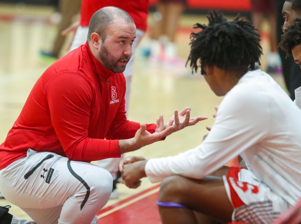 Smyrna boys basketball coach Andrew Mears, president of the Delaware Interscholastic Basketball Coaches Association, says most of the state's coaches would like to see shot clocks added in high school basketball.
