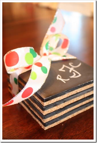 Chalkboard Paint Coasters