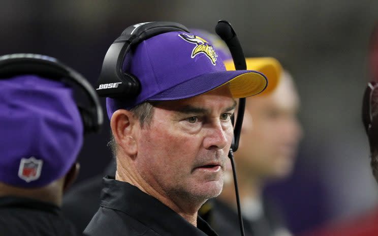 The Vikings announced Mike Zimmer needed emergency eye surgery (AP)