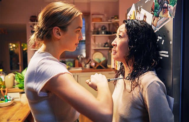 BBC AMERICA Jodie Comer and Sandra Oh in 'Eve'