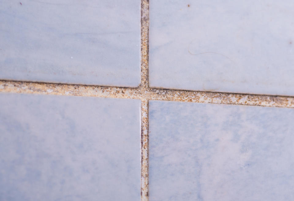 Mould on tiles in a bathroom. (Photo: Getty)