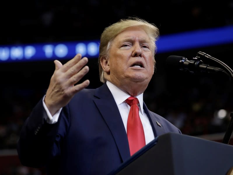 President Donald Trump holds a campaign rally in Florida