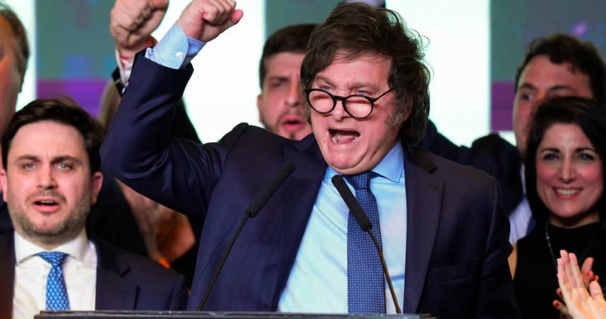阿根廷新任總統米萊。（圖／達志／美聯社）