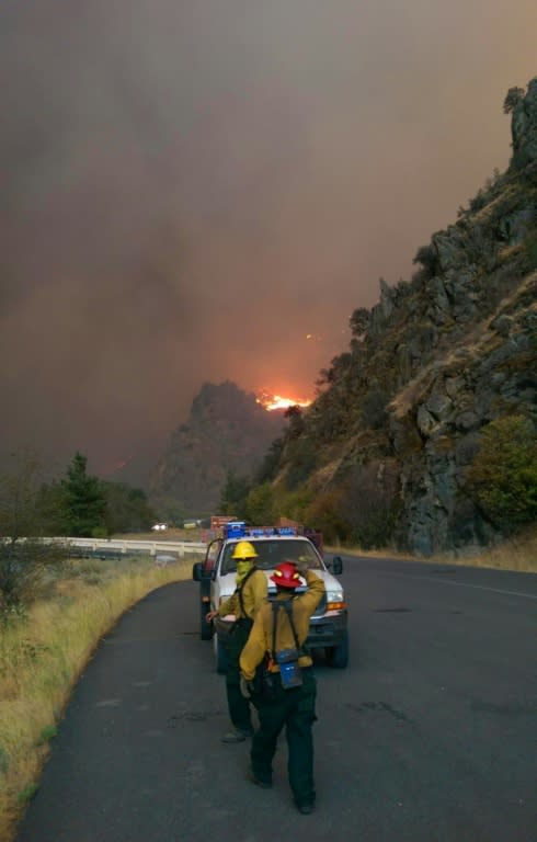 US Forest Service shows firefighters working the Tepee Springs fire burning in Idaho County, September 1, 2015