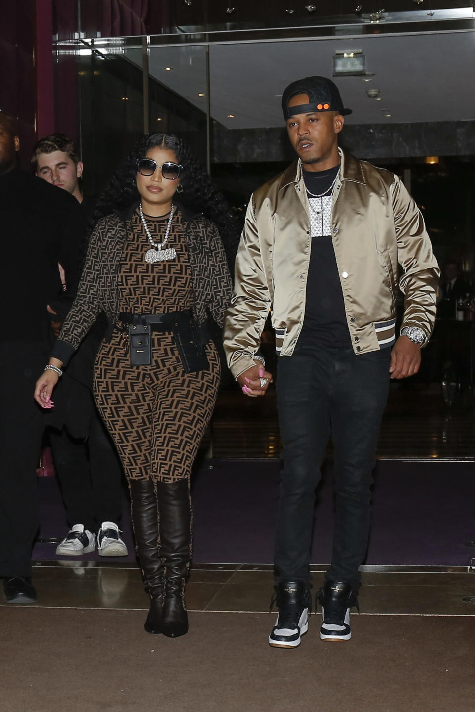 Nicki Minaj Kenneth Petty leaving their hotel in Paris