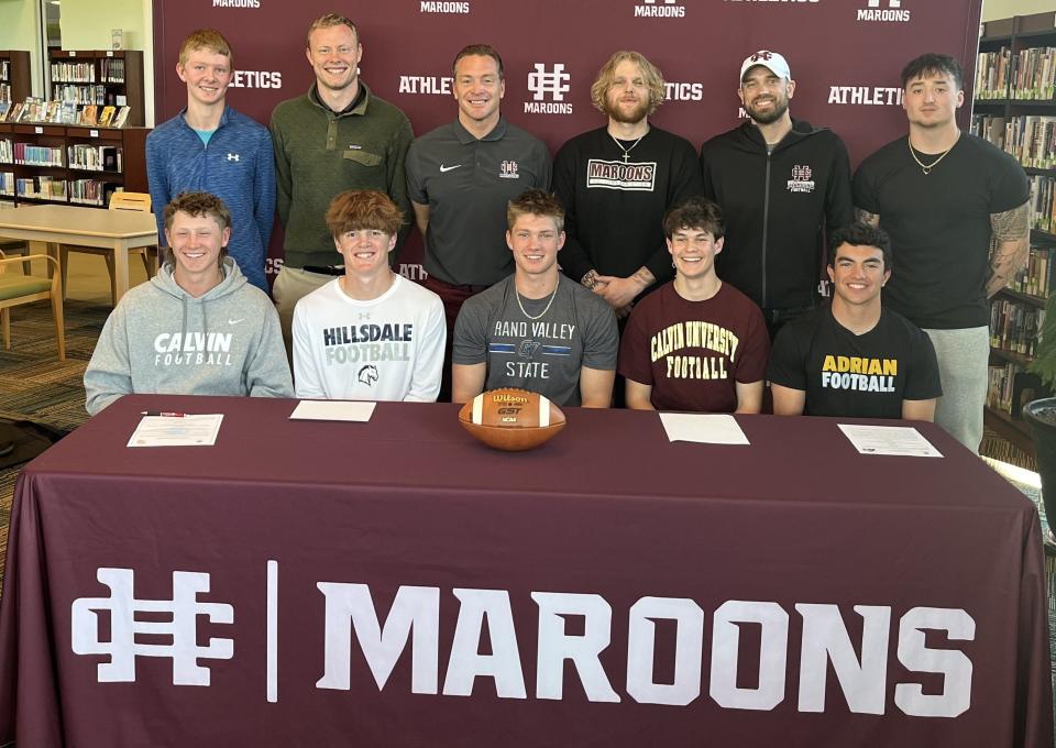 Holland Christian celebrated five seniors headed to play college football.