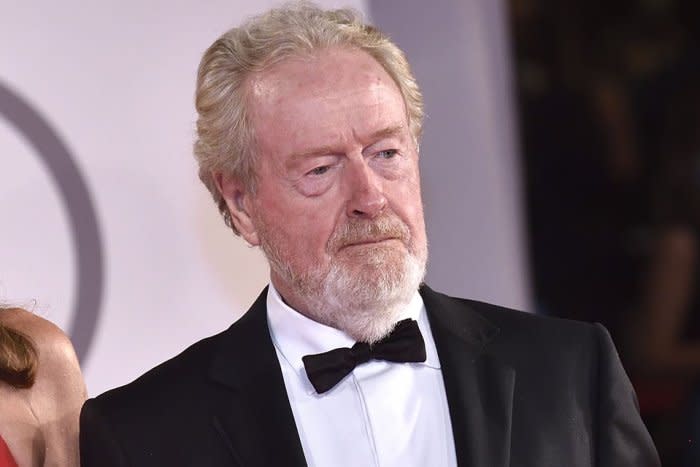 Giannina Facio and Ridley Scott attend the red carpet of the movie "The Last Duel" during the 78th Venice International Film Festival on Friday, September 10, 2021 in Venice, Italy.         Photo by Rocco Spaziani/UPI