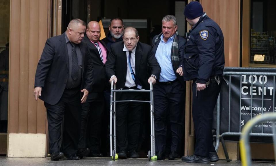 Weinstein leaves court in New York last week.