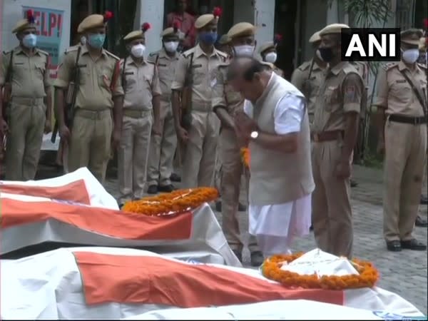 Assam Chief Minister Himanta Biswa Sarma paying tribute to the martyrs of the clash 