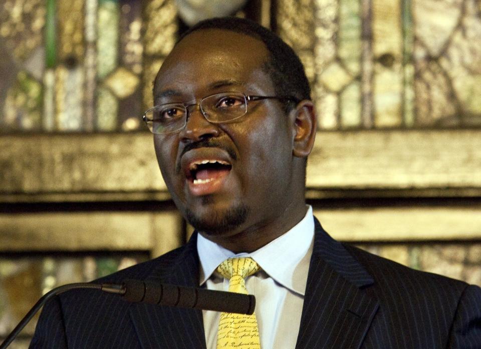 Rev. Clementa Pinckney speaks during the Watch Night service at Emanuel African Methodist Episcopal Church in Charleston, South Carolina. (Reuters/Randall Hill)