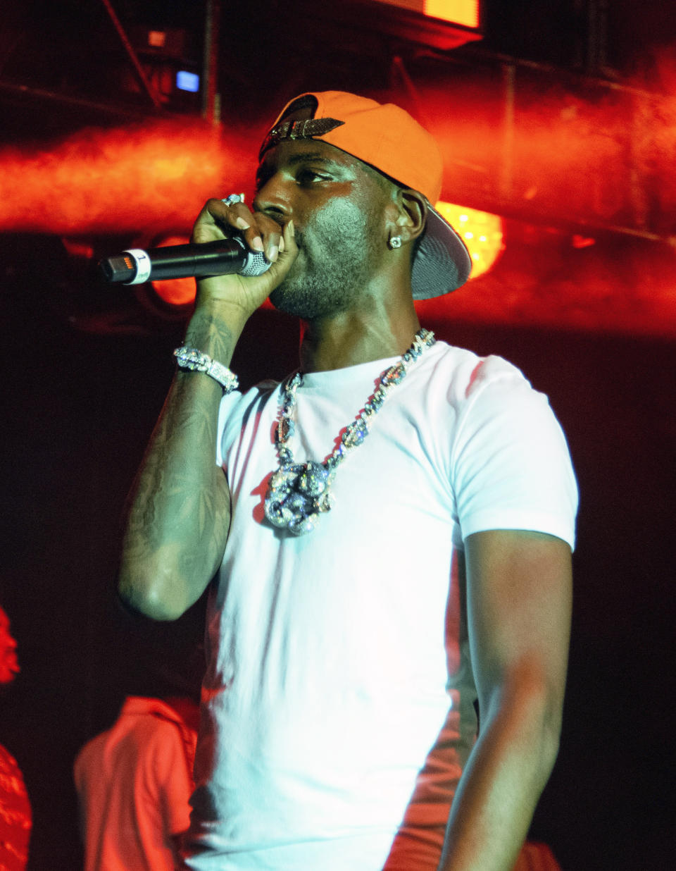 FILE - Young Dolph performs at The Parking Lot Concert in Atlanta on Sunday, Aug. 23, 2020. Officials say rapper Young Dolph has been fatally shot at a cookie shop in his hometown of Memphis, Tennessee, and a search is underway for the shooter. (Photo by Paul R. Giunta/Invision/AP, File)