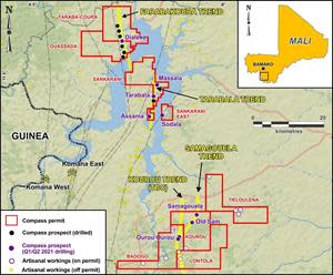 Property map showing the location of Tarabala and Samagouela.