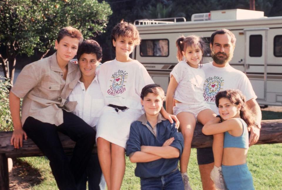 The Phoenix Family in 1985. From Left: River, Arlyn, Rain, Joaquin, Summer, John and Liberty | Dianna Whitley