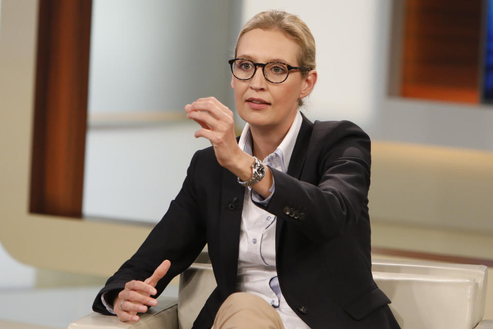 Alice Weidel von der AfD blieb bei der Diskussion auffällig ruhig. (Bild: dpa)