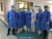 Picture uploaded to social media on January 25, 2020 by the Central Hospital of Wuhan show medical staff, in Wuhan, China