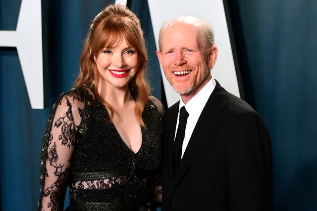 Ian West/PA Images via Getty Bryce Dallas Howard and Ron Howard attending the Vanity Fair Oscar Party