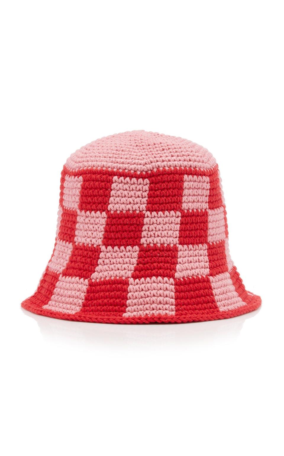 Memorial Day Crochet Checkered Bucket Hat