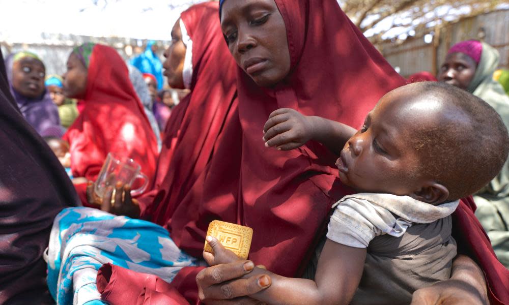 A Somali mother with her baby at a World Food Programme camp in central Mogadishu