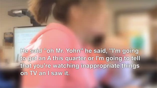 Teacher Porn Blackmail Captions - Keep your big flap shut': Teacher accused of watching porn in classroom  says student trying to blackmail him