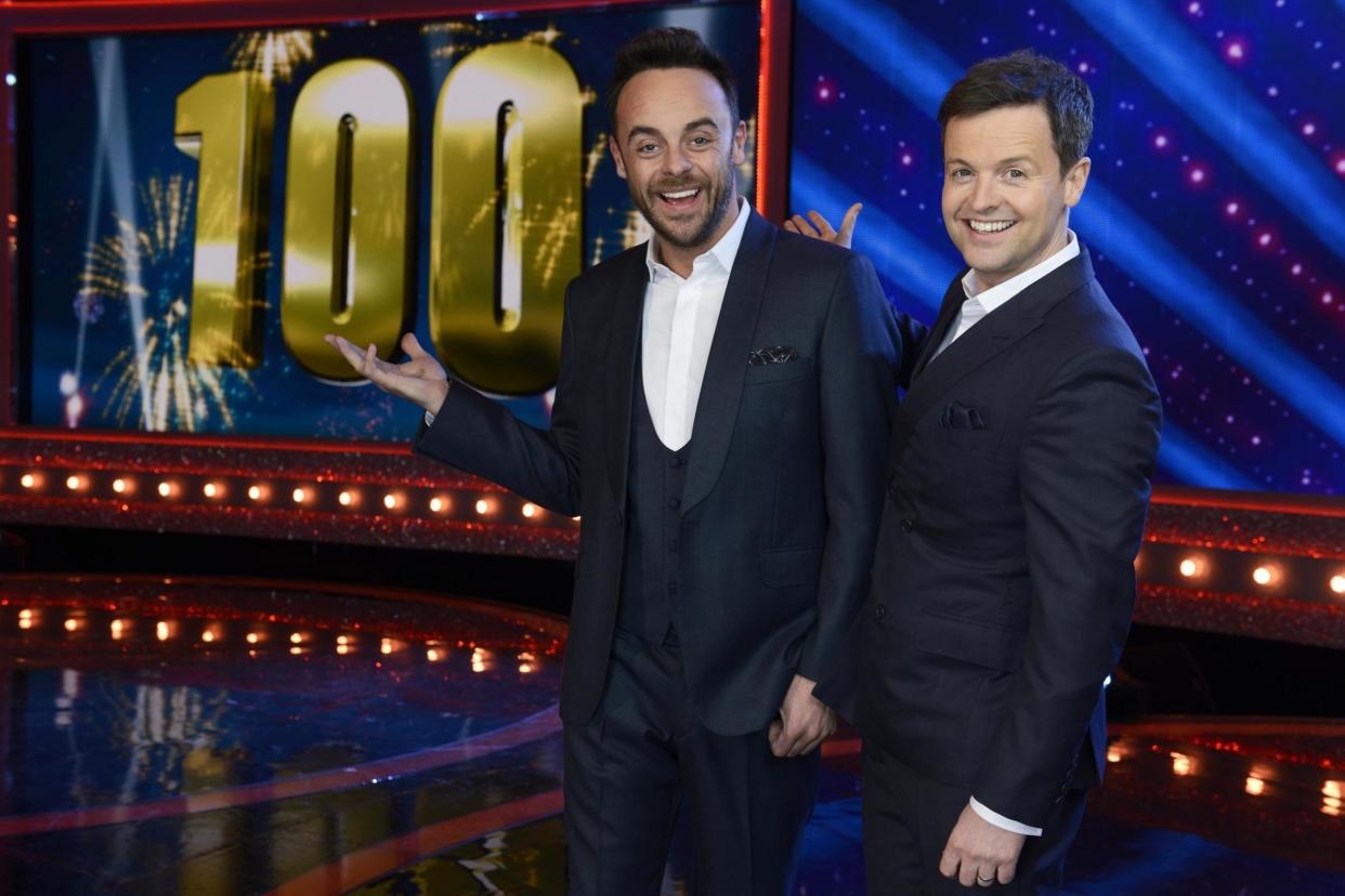 Ant and Dec presenting ITV's Saturday Night Takeaway: ITV