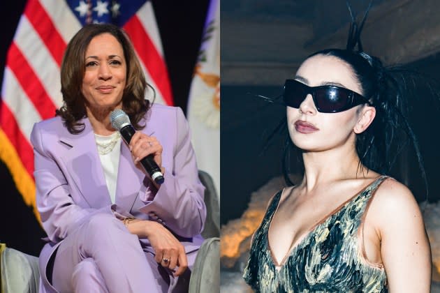 Kamala Harris and Charli XCX - Credit: Prince Williams/WireImage; Aurora Rose/WWD