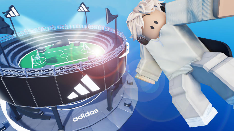 Adidas, Roblox, video game, collaboration, digital, immersive, pop-up.